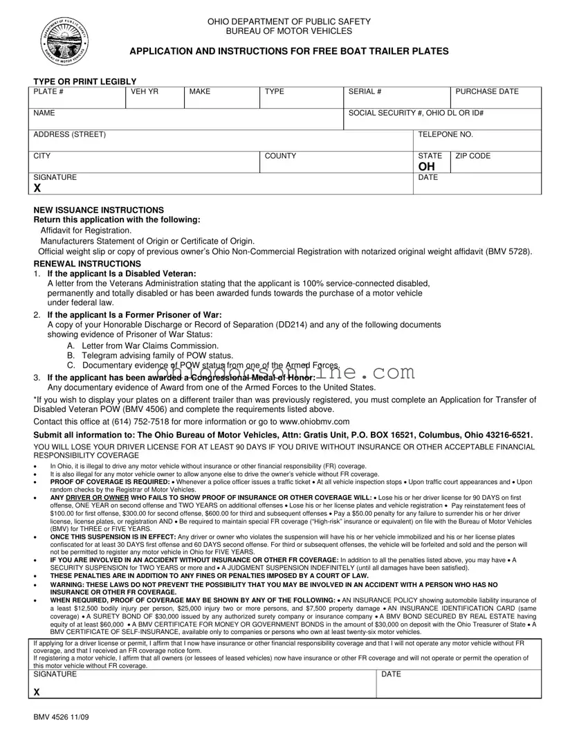 Bmv 4526 Ohio Template in PDF