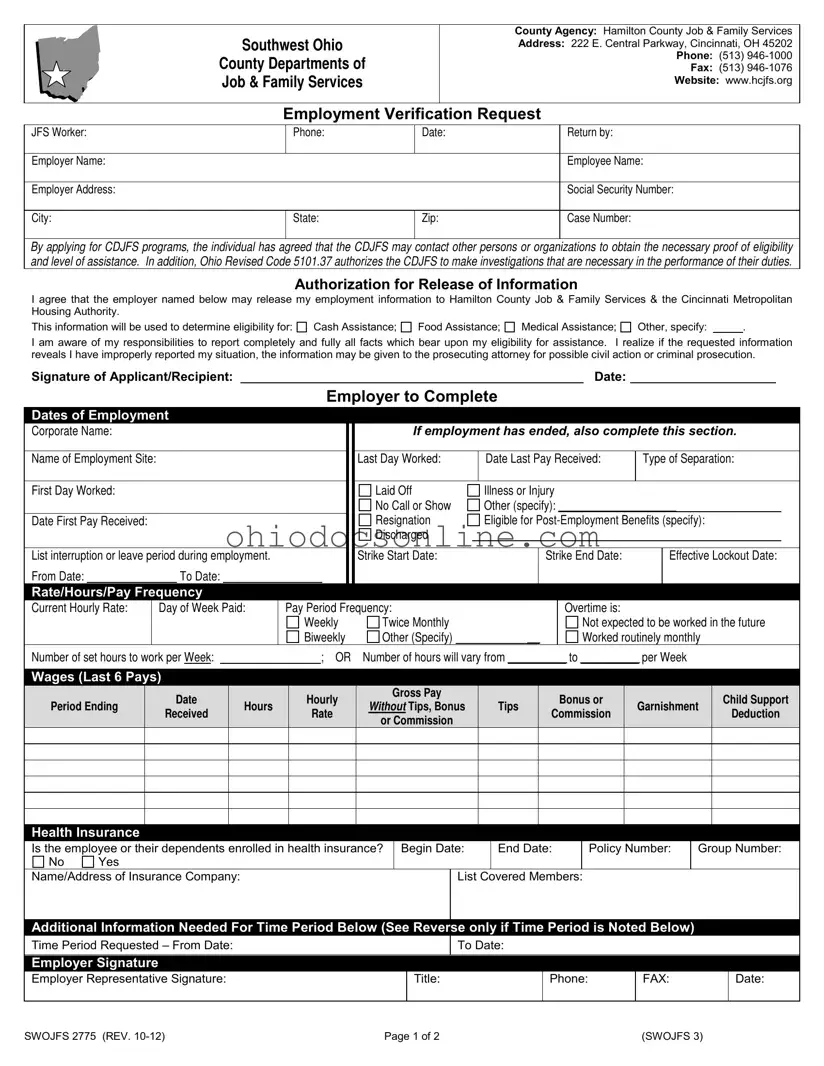 Job And Family Services Hamilton Ohio Template in PDF