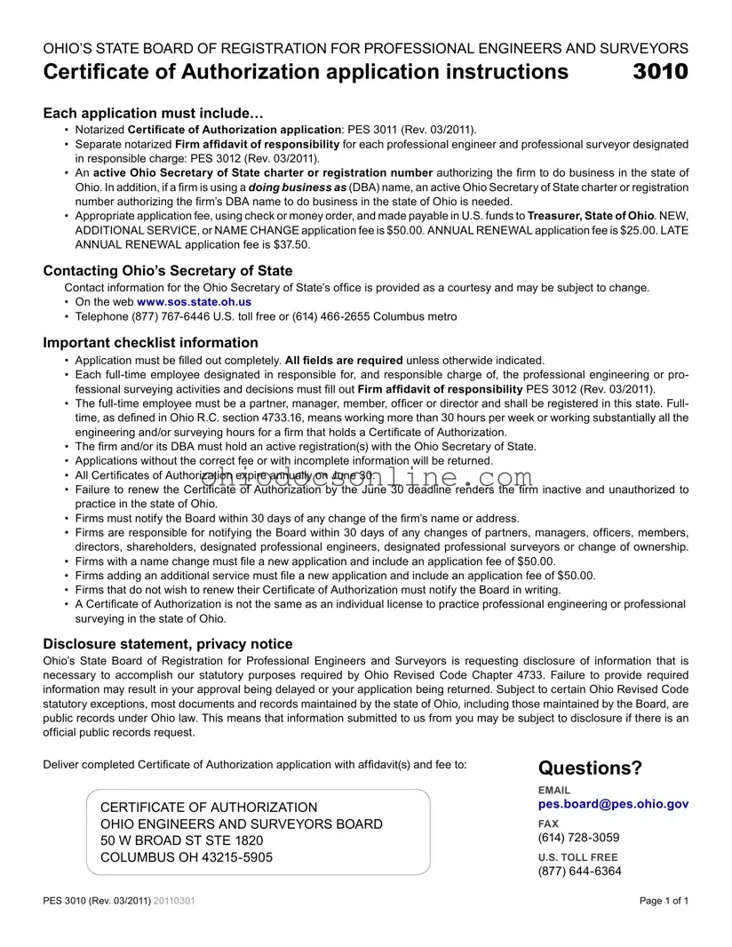 Ohio 3011 Template in PDF