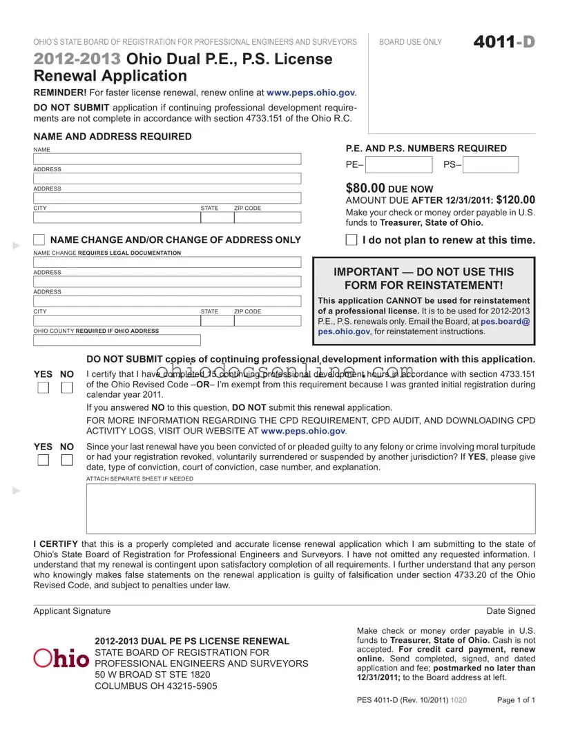 Ohio 4011 D Template in PDF