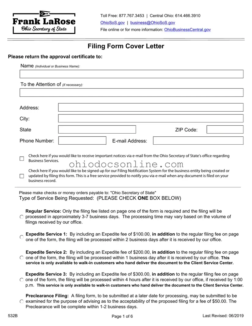 Ohio 532B Template in PDF