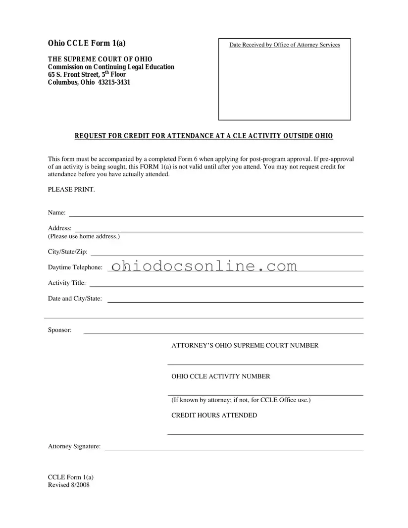 Ohio Ccle 1 A Template in PDF