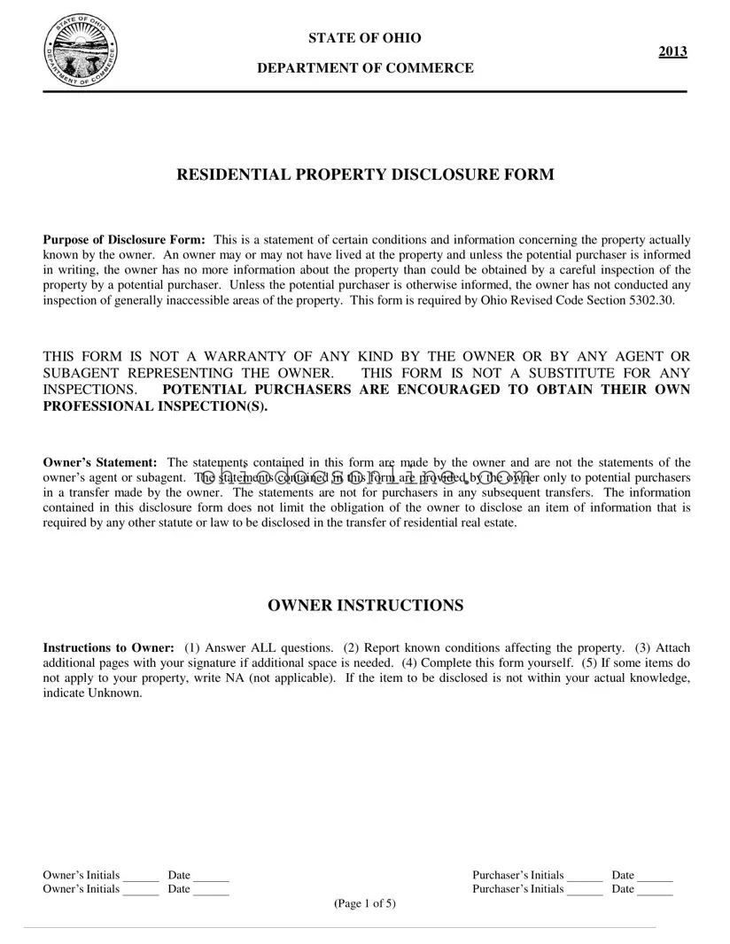 Ohio Disclosure Template in PDF