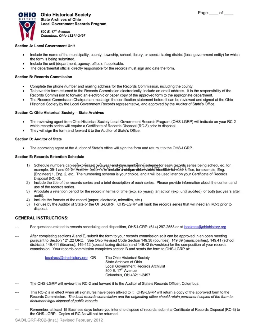 Ohio Historical Society Template in PDF