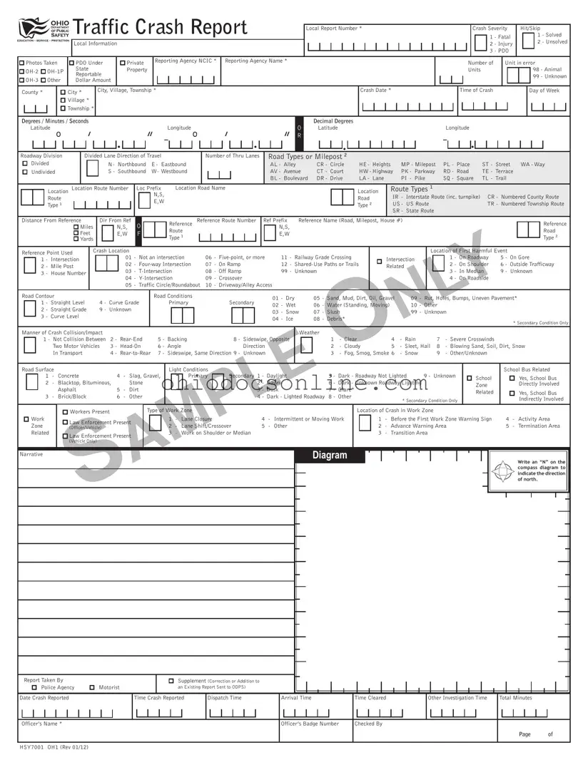 Ohio Hsy7001 Template in PDF