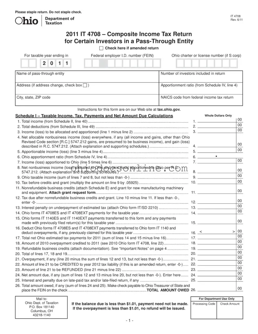 Ohio It 4708 Template in PDF