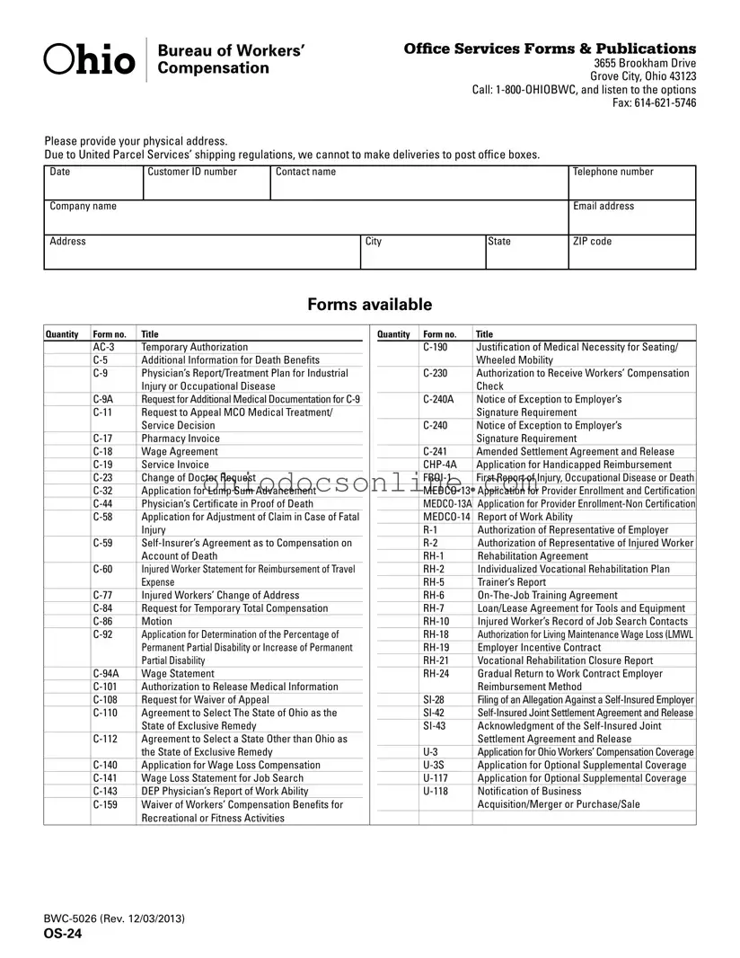 Ohio Os 24 Template in PDF