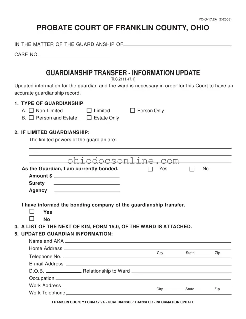 Ohio Pc G 17 2A Template in PDF
