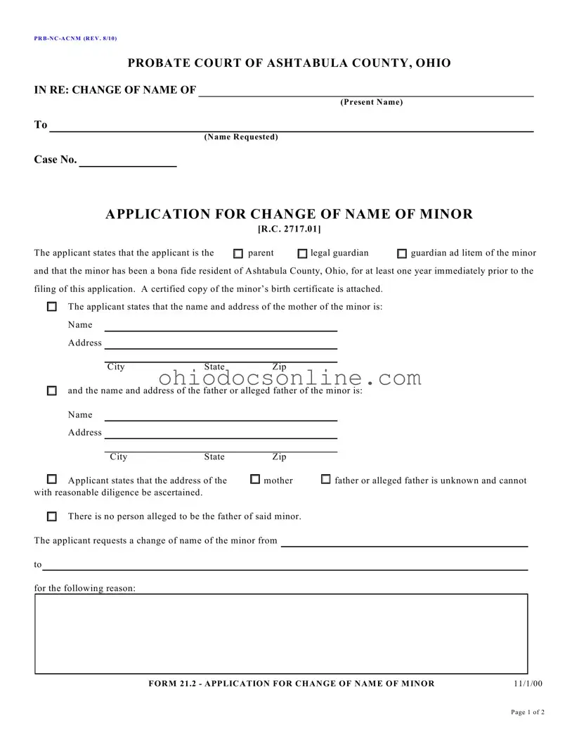 Ohio Prb Nc Acnm Template in PDF