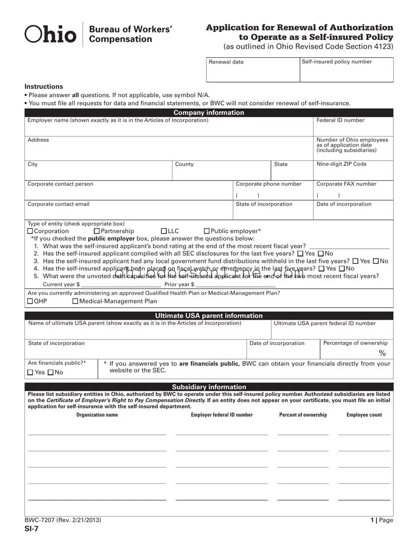 Ohio Si 7 Template in PDF