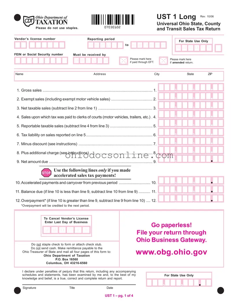 Ohio Ust 1 Template in PDF