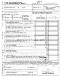 It 1040X Ohio Template in PDF