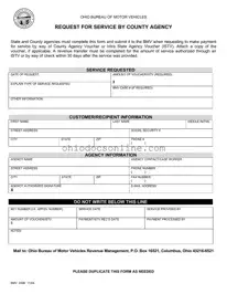 Ohio Bmv 0399 Template in PDF