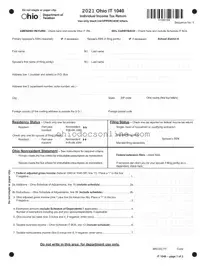 Ohio It 1040 Template in PDF