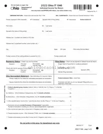 Ohio It 1040Ez Template in PDF