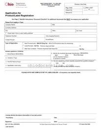 Ohio Label Registration Template in PDF