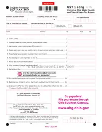 Ohio Sales Tax Ust 1 Template in PDF